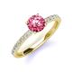 3 - Lillian Desire 6.50 mm Round Pink Tourmaline and Diamond Engagement Ring 