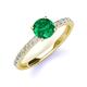 3 - Lillian Desire 6.00 mm Round Emerald and Diamond Engagement Ring 