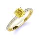 3 - Lillian Desire 6.00 mm Round Lab Created Yellow Sapphire and Diamond Engagement Ring 