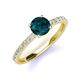 3 - Lillian Desire 6.50 mm Round London Blue Topaz and Diamond Engagement Ring 