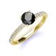 3 - Lillian Desire 6.00 mm Round Black and White Diamond Engagement Ring 