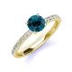 3 - Lillian Desire 6.50 mm Round Blue and White Diamond Engagement Ring 