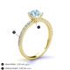 4 - Lillian Desire 6.50 mm Round Aquamarine and Diamond Engagement Ring 