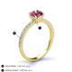 4 - Lillian Desire 6.50 mm Round Pink Tourmaline and Diamond Engagement Ring 
