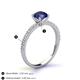 4 - Lillian Desire 6.50 mm Round Iolite and Diamond Engagement Ring 