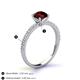 4 - Lillian Desire 6.50 mm Round Red Garnet and Diamond Engagement Ring 