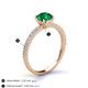 4 - Lillian Desire 6.00 mm Round Emerald and Diamond Engagement Ring 