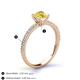 4 - Lillian Desire 6.00 mm Round Lab Created Yellow Sapphire and Diamond Engagement Ring 