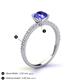 4 - Lillian Desire 6.50 mm Round Tanzanite and Diamond Engagement Ring 