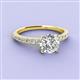 2 - Lillian Desire 6.50 mm Round Forever One Moissanite and Diamond Engagement Ring 