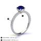 4 - Lillian Desire 6.00 mm Round Blue Sapphire and Diamond Engagement Ring 