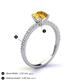 4 - Lillian Desire 6.50 mm Round Citrine and Diamond Engagement Ring 