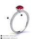 4 - Lillian Desire 6.00 mm Round Ruby and Diamond Engagement Ring 
