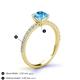 4 - Lillian Desire 6.50 mm Round Blue Topaz and Diamond Engagement Ring 