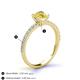 4 - Lillian Desire 6.00 mm Round Lab Created Yellow Sapphire and Diamond Engagement Ring 