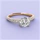 2 - Lillian Desire 6.50 mm Round Lab Grown Diamond and Natural Diamond Engagement Ring 