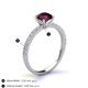 4 - Lillian Desire 6.50 mm Round Rhodolite Garnet and Diamond Engagement Ring 