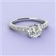2 - Lillian Desire 6.50 mm Round Forever Brilliant Moissanite and Diamond Engagement Ring 
