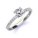 3 - Lillian Desire 6.50 mm Round Lab Grown Diamond and Natural Diamond Engagement Ring 