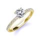 3 - Lillian Desire 6.50 mm Round Forever Brilliant Moissanite and Diamond Engagement Ring 