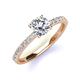 3 - Lillian Desire 6.50 mm Round Forever One Moissanite and Diamond Engagement Ring 