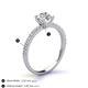4 - Lillian Desire 6.50 mm Round Forever One Moissanite and Diamond Engagement Ring 
