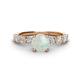 1 - Julian Desire 6.00 mm Round Opal and Bezel Set Diamond Engagement Ring 