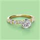2 - Julian Desire 6.50 mm Round Forever Brilliant Moissanite and Bezel Set Diamond Engagement Ring 