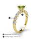 4 - Julian Desire 6.50 mm Round Peridot and Bezel Set Diamond Engagement Ring 