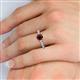 5 - Julian Desire 6.50 mm Round Red Garnet and Bezel Set Diamond Engagement Ring 