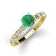3 - Julian Desire 6.00 mm Round Emerald and Bezel Set Diamond Engagement Ring 