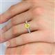 5 - Julian Desire 6.00 mm Round Lab Created Yellow Sapphire and Bezel Set Diamond Engagement Ring 
