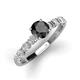 3 - Julian Desire 6.00 mm Round Black and White Diamond Engagement Ring 