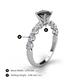 4 - Julian Desire 6.00 mm Round Black and White Diamond Engagement Ring 