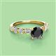2 - Julian Desire 6.00 mm Round Black and White Diamond Engagement Ring 
