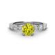 1 - Julian Desire 6.50 mm Round Yellow and White Diamond Engagement Ring 