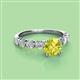 2 - Julian Desire 6.50 mm Round Yellow and White Diamond Engagement Ring 