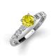 3 - Julian Desire 6.50 mm Round Yellow and White Diamond Engagement Ring 