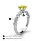 4 - Julian Desire 6.50 mm Round Yellow and White Diamond Engagement Ring 