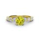 1 - Julian Desire 6.50 mm Round Yellow and White Diamond Engagement Ring 