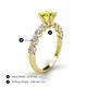 4 - Julian Desire 6.50 mm Round Yellow and White Diamond Engagement Ring 
