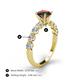 4 - Julian Desire 6.50 mm Round Lab Created Alexandrite and Bezel Set Diamond Engagement Ring 