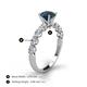 4 - Julian Desire 6.50 mm Round Blue and White Diamond Engagement Ring 