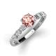 3 - Julian Desire 6.50 mm Round Morganite and Bezel Set Diamond Engagement Ring 
