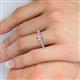 5 - Julian Desire 6.50 mm Round Morganite and Bezel Set Diamond Engagement Ring 