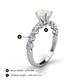 4 - Julian Desire 6.00 mm Round Opal and Bezel Set Diamond Engagement Ring 