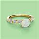 2 - Julian Desire 6.00 mm Round Opal and Bezel Set Diamond Engagement Ring 