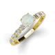 3 - Julian Desire 6.00 mm Round Opal and Bezel Set Diamond Engagement Ring 