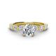 1 - Julian Desire 6.50 mm Round Forever One Moissanite and Bezel Set Diamond Engagement Ring 