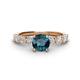 1 - Julian Desire 6.50 mm Round Blue and White Diamond Engagement Ring 